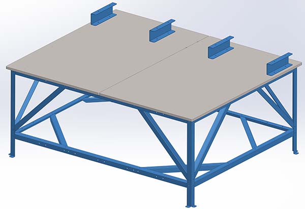Большой стол для гравировального станка 4 плиты